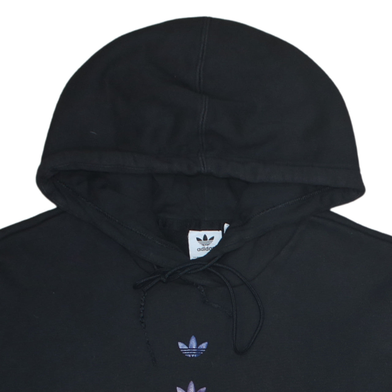 Adidas Womens Black Hooded Pullover Sweatshirt Size 10 Classic Fit
