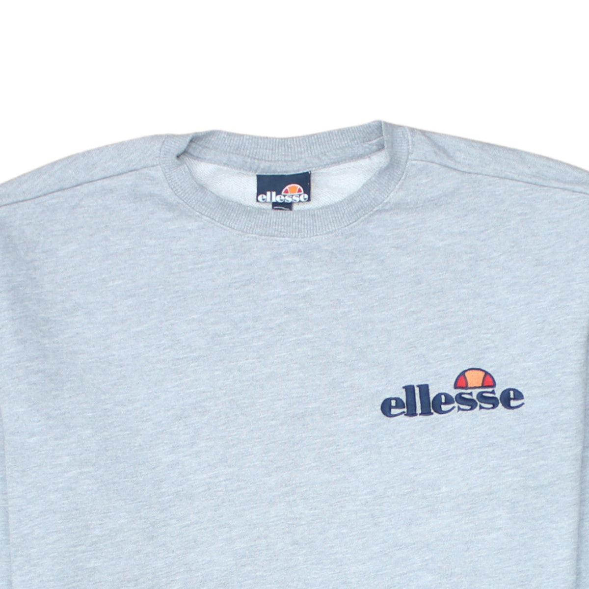 Ellesse Mens Grey Crew Neck Sweatshirt Small Regular Fit Embroidered Logo