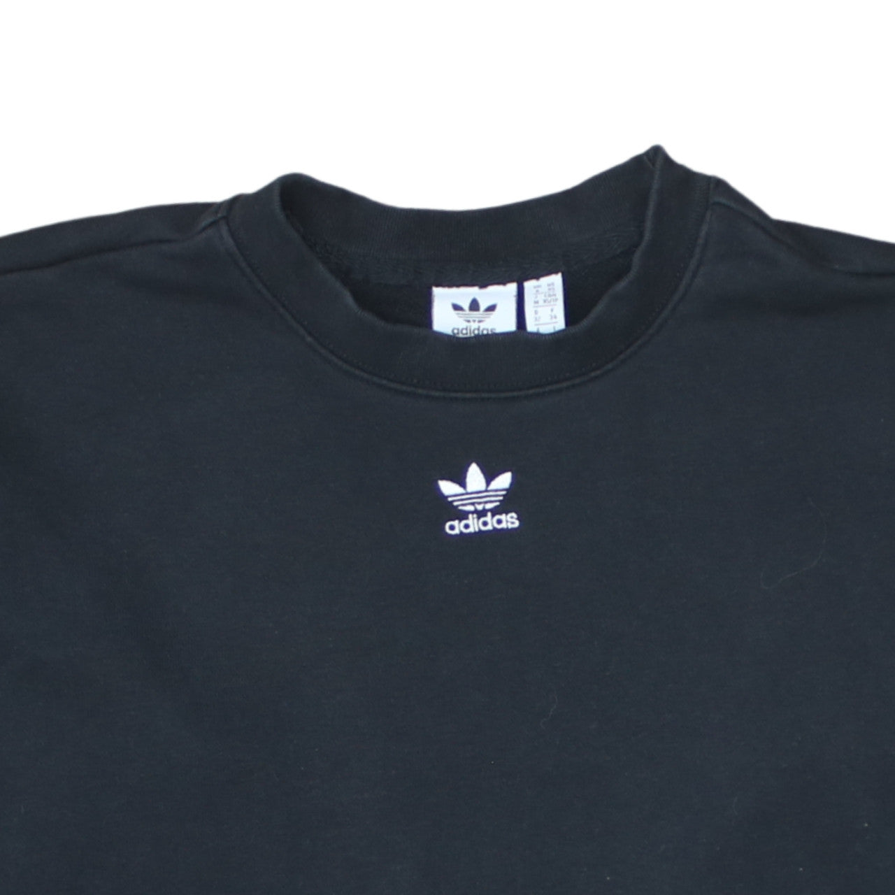 Adidas Womens Black Crew Neck Pullover Sweatshirt XS Classic Fit