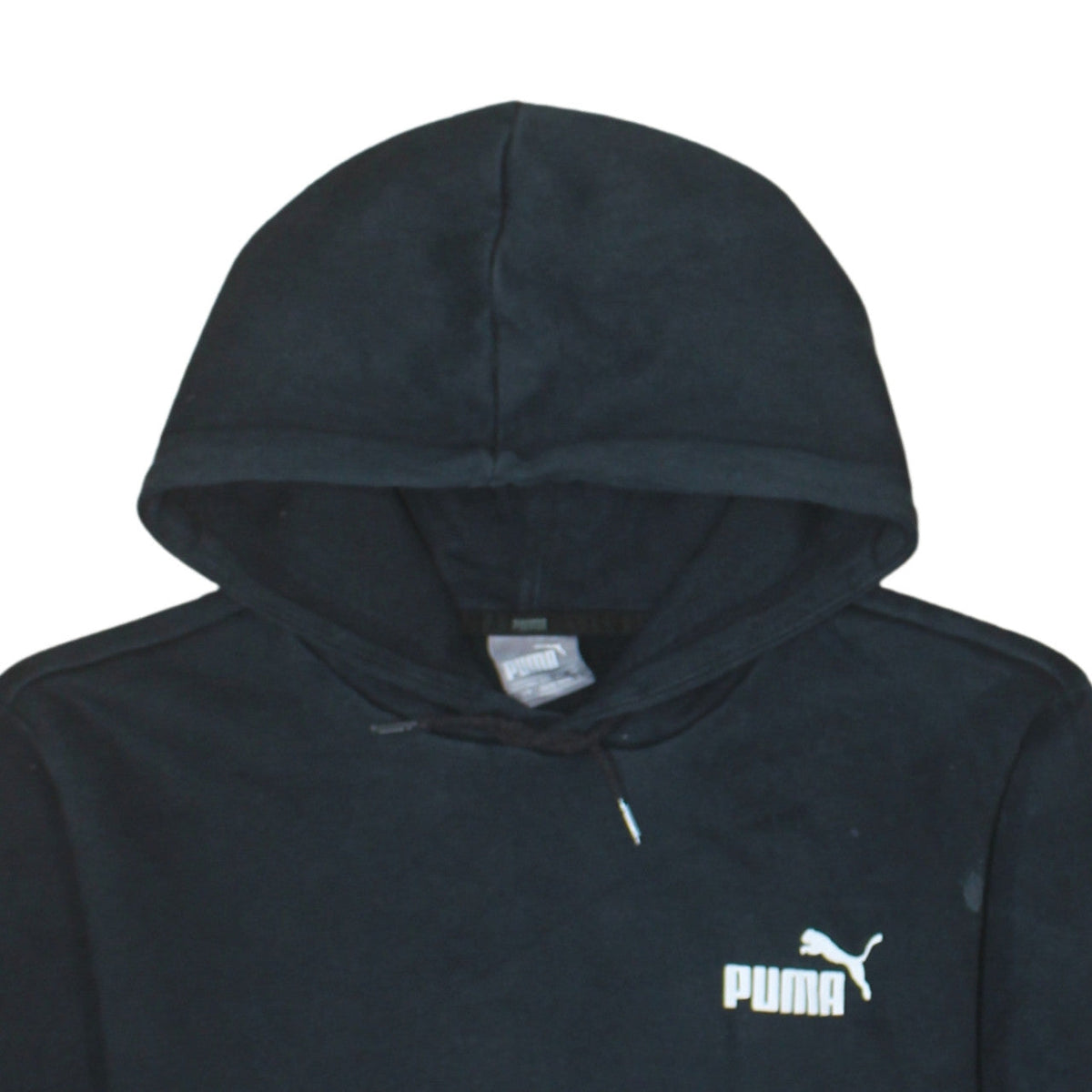Puma Men's Black Small Pullover Hoodie Logo Fleece Sweatshirt