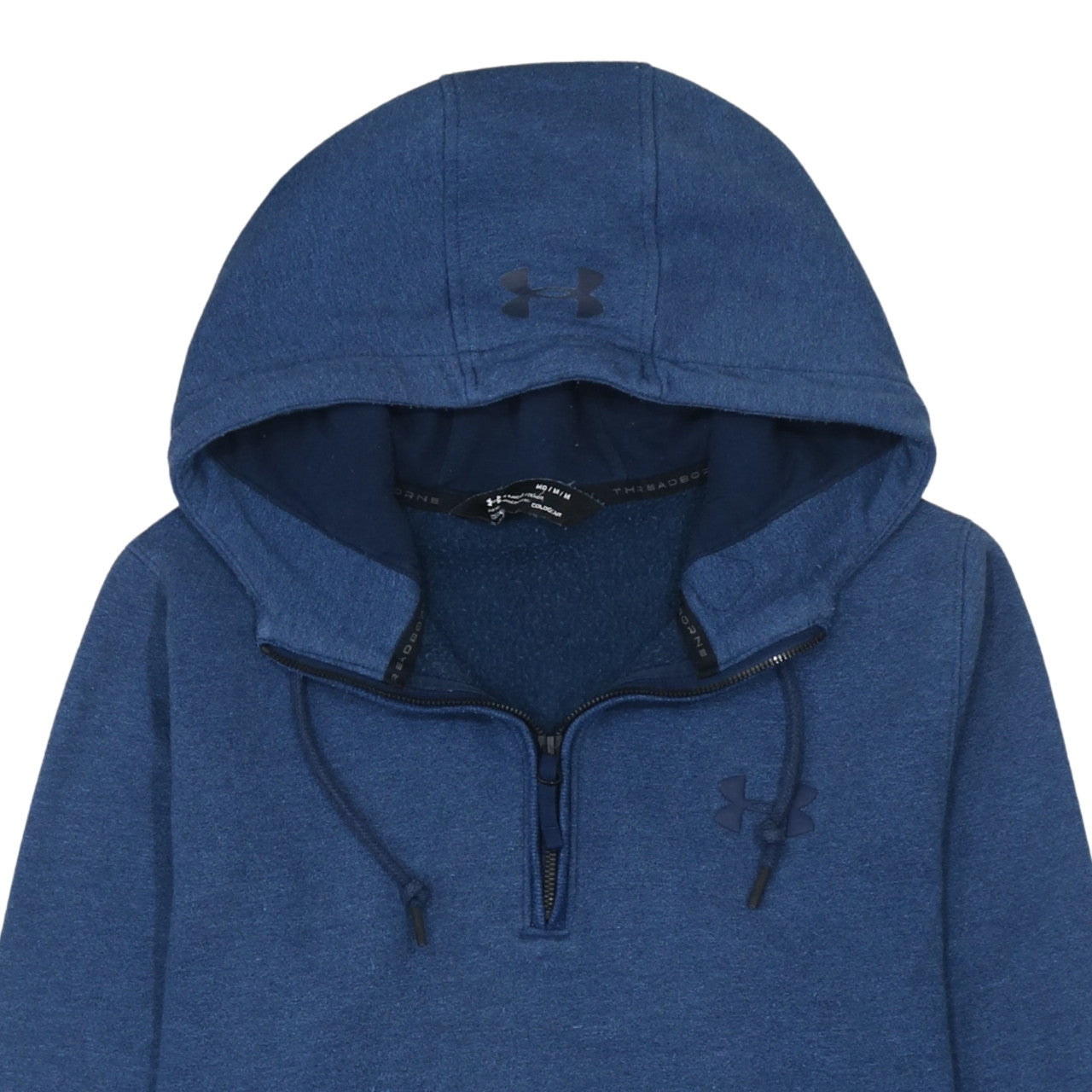Under Armour Men's Blue Fleece 1/2 Zip Hoodie Medium ColdGear