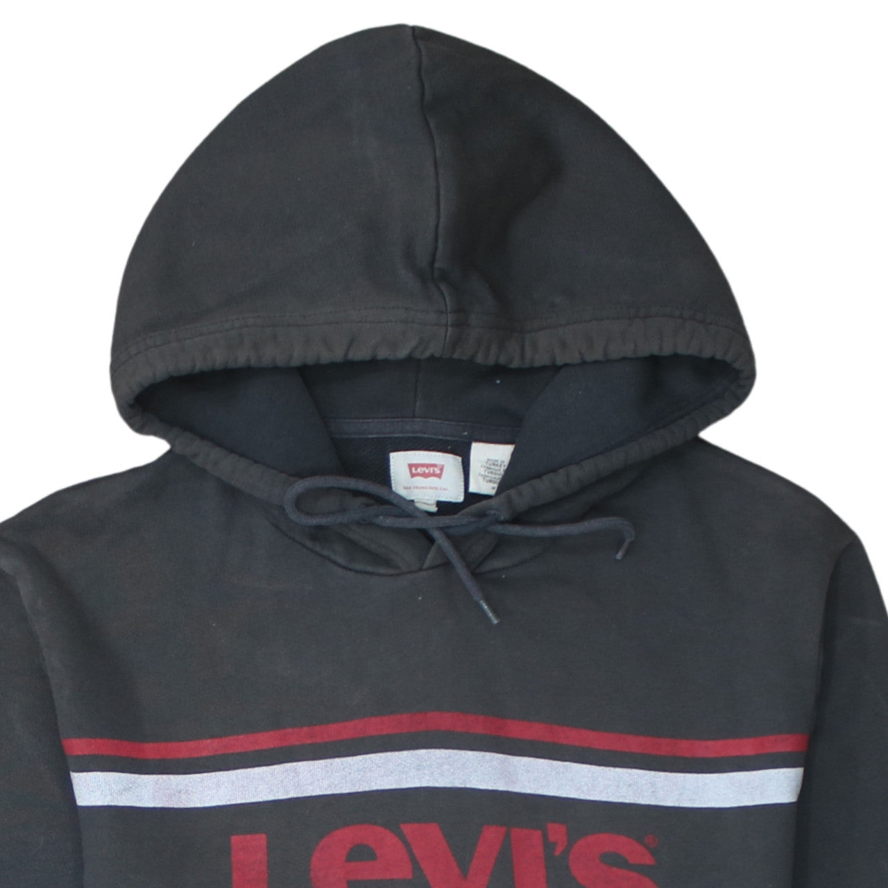 Levi's Men's Black Pullover Hoodie M Graphic Logo Cotton Fleece