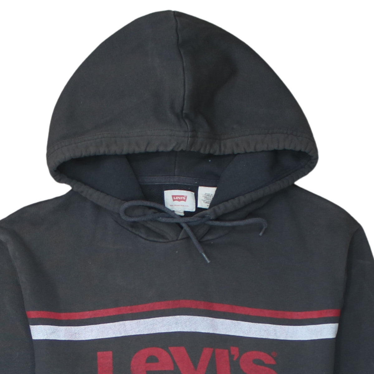Levi's Men's Black Pullover Hoodie M Graphic Logo Cotton Fleece