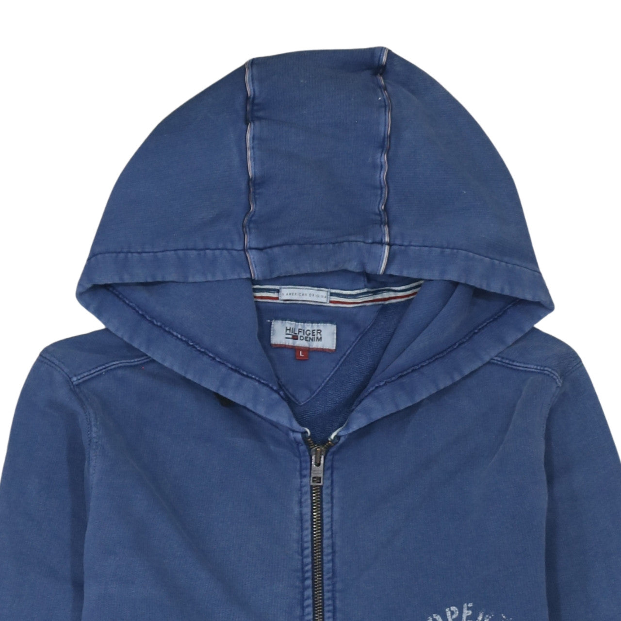 Hilfiger Denim Men's Blue Full Zip Hoodie Size L Regular Fit