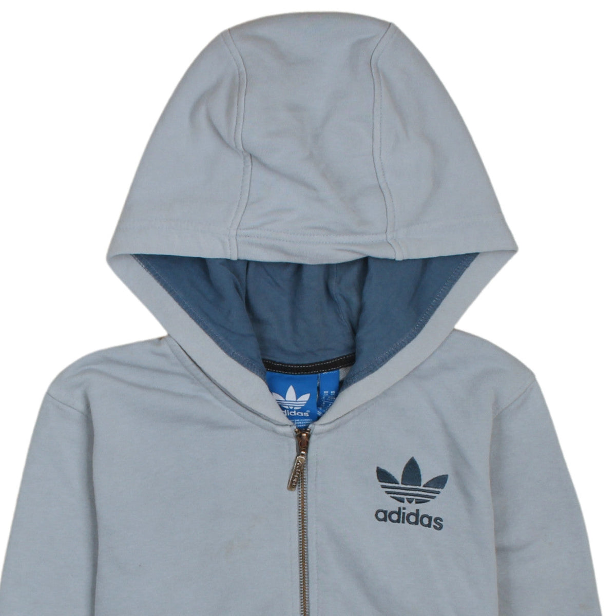 Adidas Men's Grey Full Zip Hoodie XS Logo Sportswear Sweatshirt