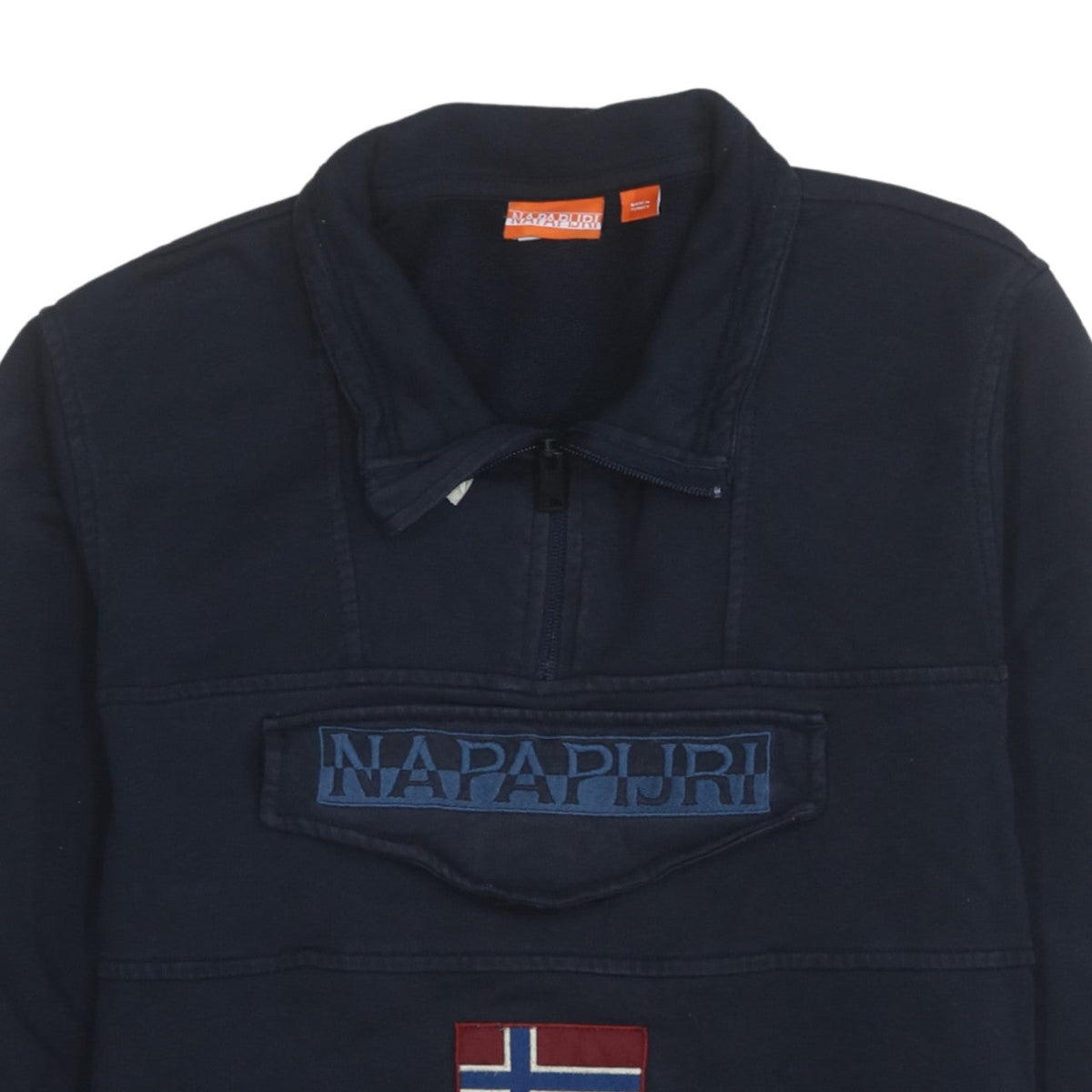 Napapijri Men's Blue 1/4 Zip Pullover Sweatshirt Size S
