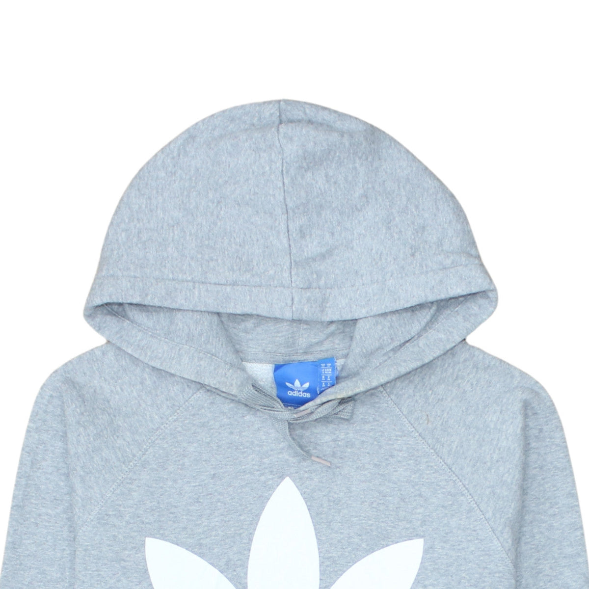 adidas Mens Grey Pullover Hoodie M Logo Fleece Sweatshirt