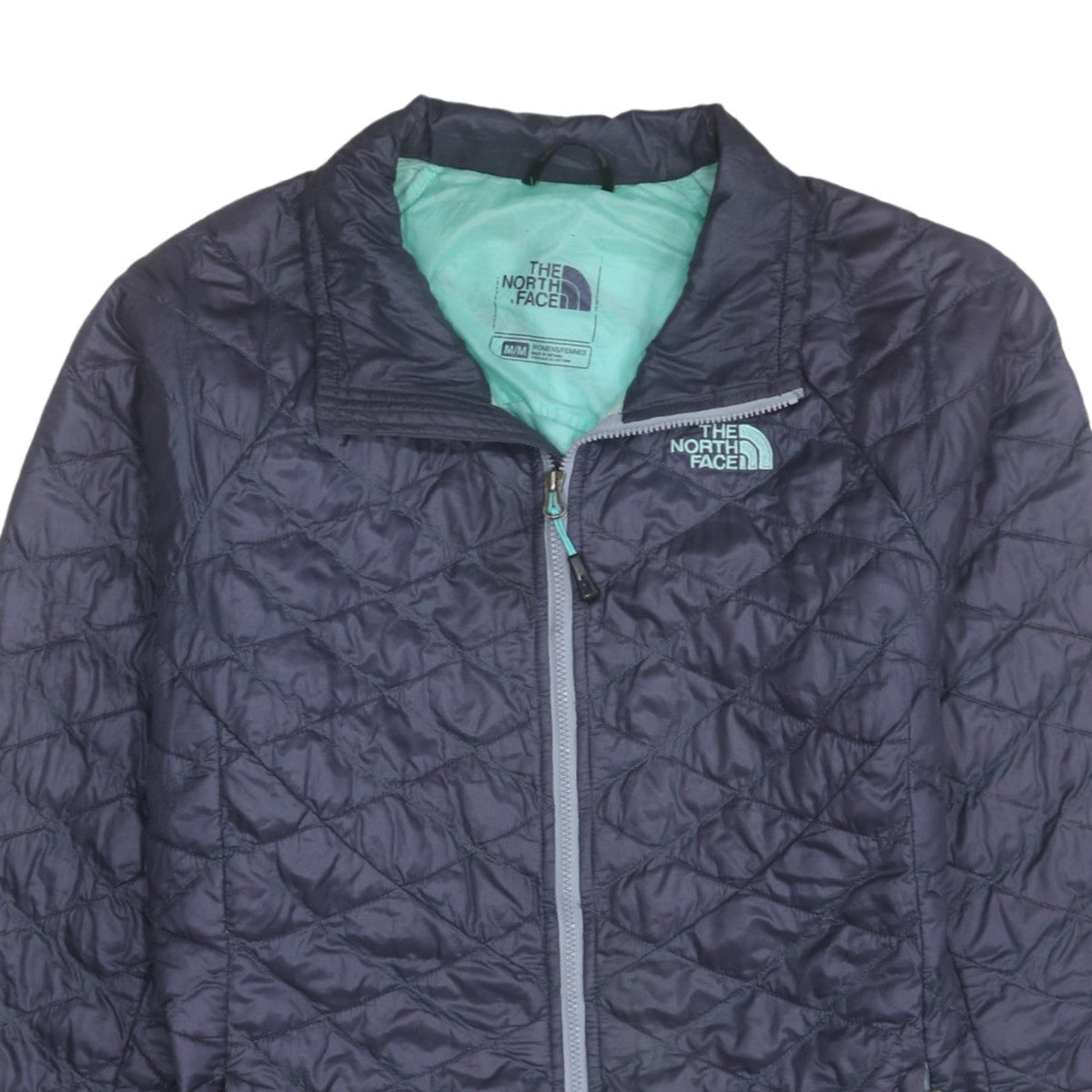 The North Face Unisex Blue Quilted Full Zip Jacket M