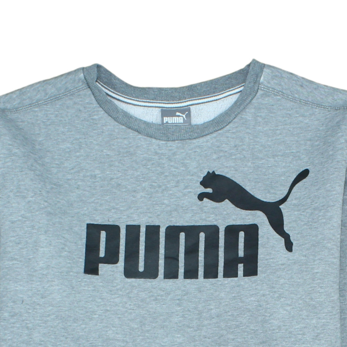 Puma Men’s Grey XL Crew Neck Pullover Sweatshirt Logo Print