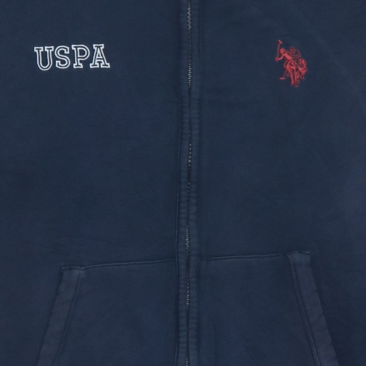 U.S. Polo Assn. Men's Blue Full Zip Hoodie Size L Embroidered Logo