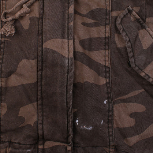 Papaya Women’s Brown Camo Hooded Parka Jacket Size 12