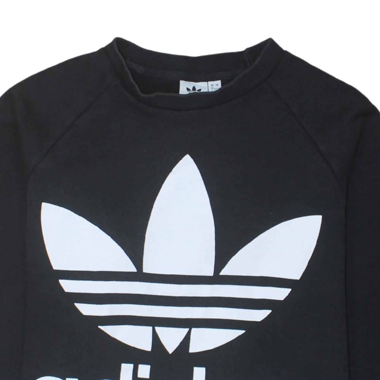Adidas Womens Black Crew Neck Logo Sweatshirt Size 12
