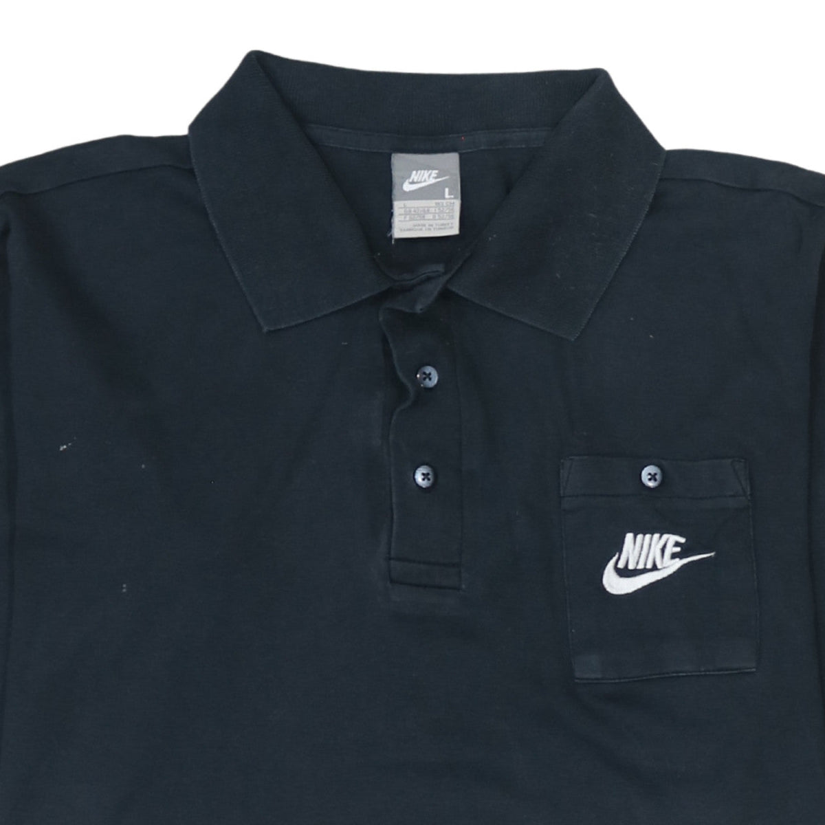 Nike Men's Black Long Sleeve Cotton Polo Shirt Size L 42/44