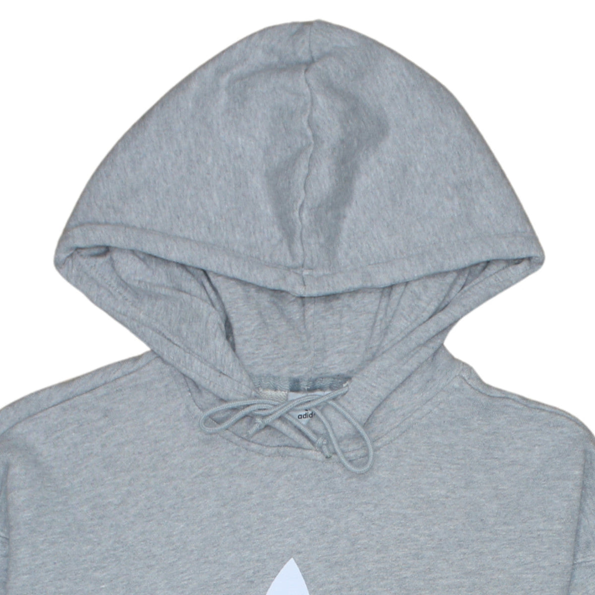 Adidas Women Grey Pullover Hoodie UK 12 Logo Print Lined Sweatshirt