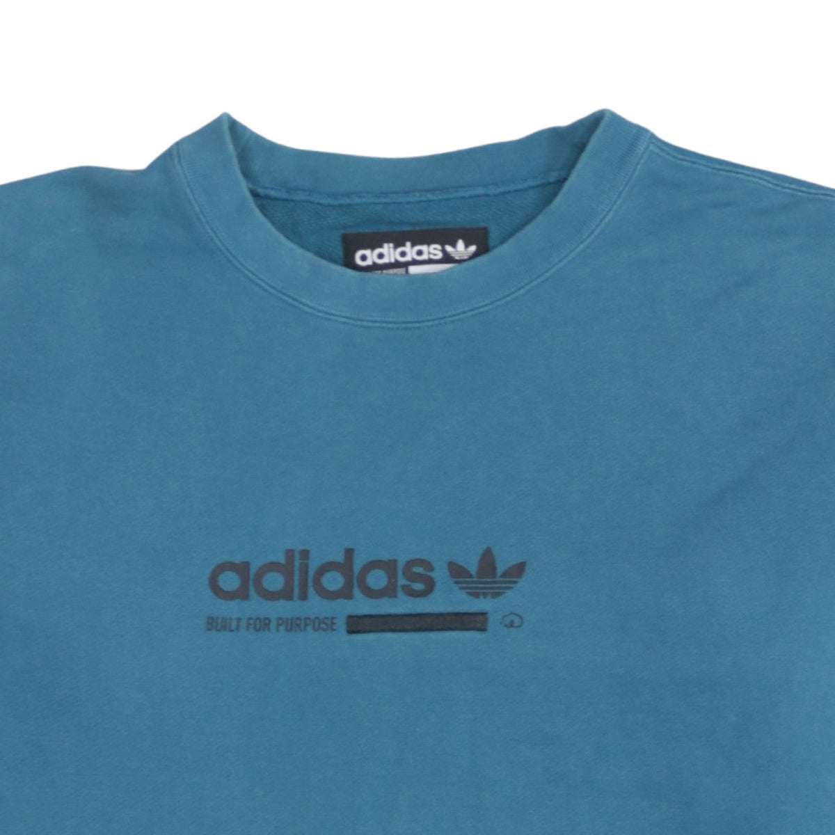 Adidas Men's Blue Crew Neck Pullover Logo Sweatshirt Size S