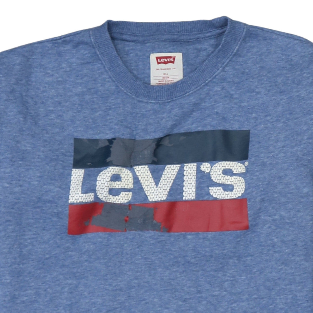 Levi's Girls Blue Graphic Logo Long Sleeve T-Shirt Dress Size 10 Years