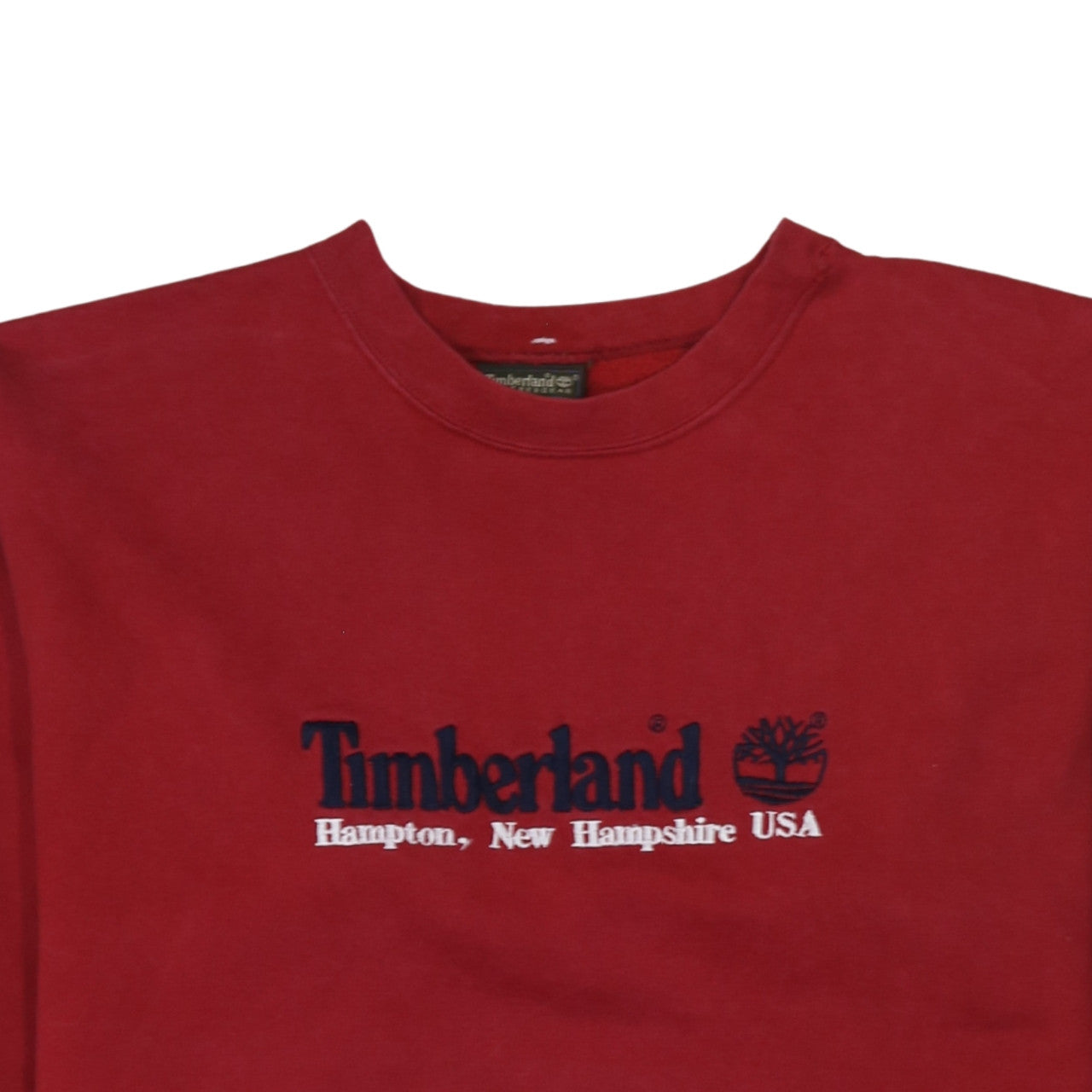 Timberland Mens Red Crew Neck Pullover Sweatshirt XL Classic Fit