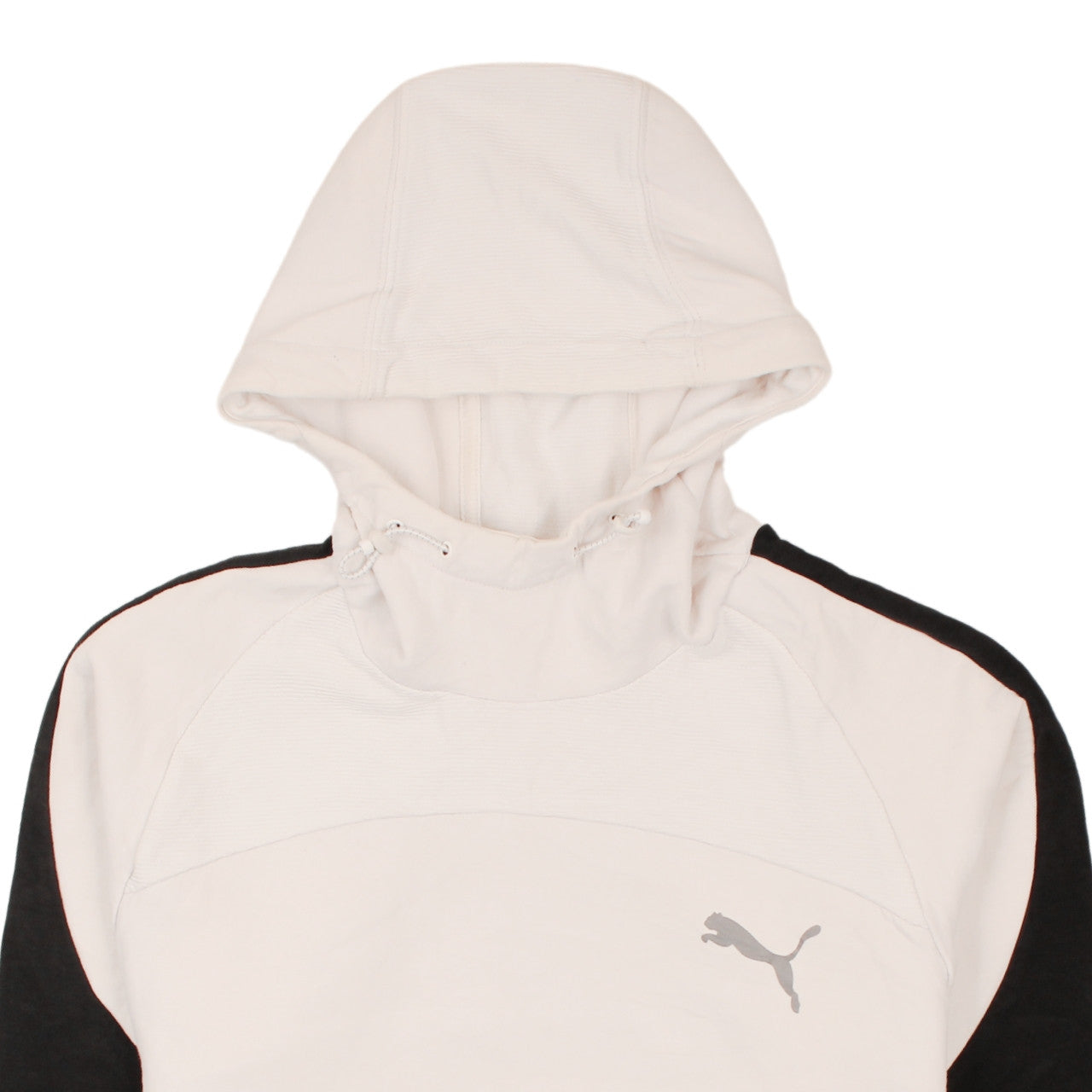 Puma Men's Beige Pullover Hoodie L Logo Sportswear