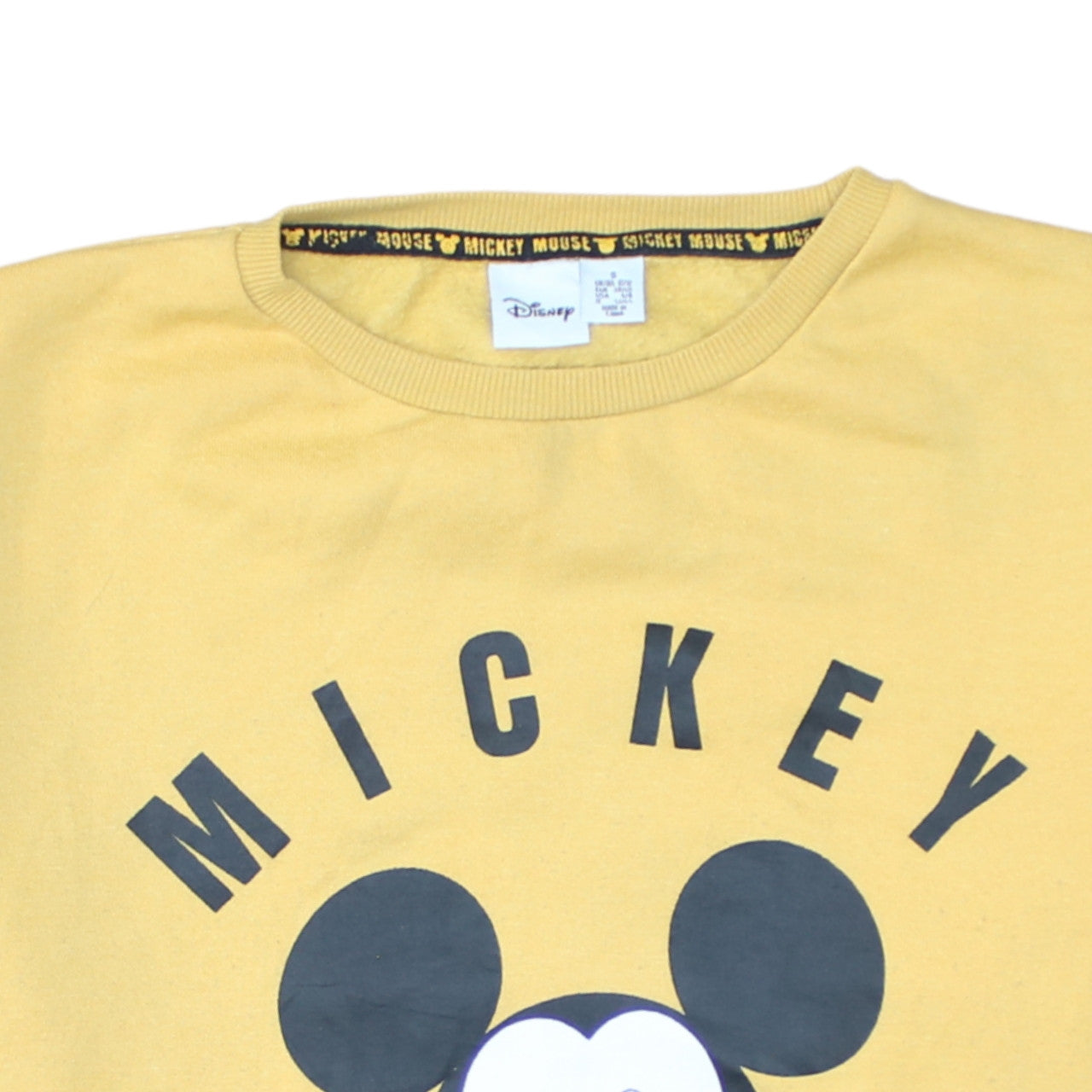 Disney Women's Yellow Mickey Mouse Pullover Sweatshirt Size S