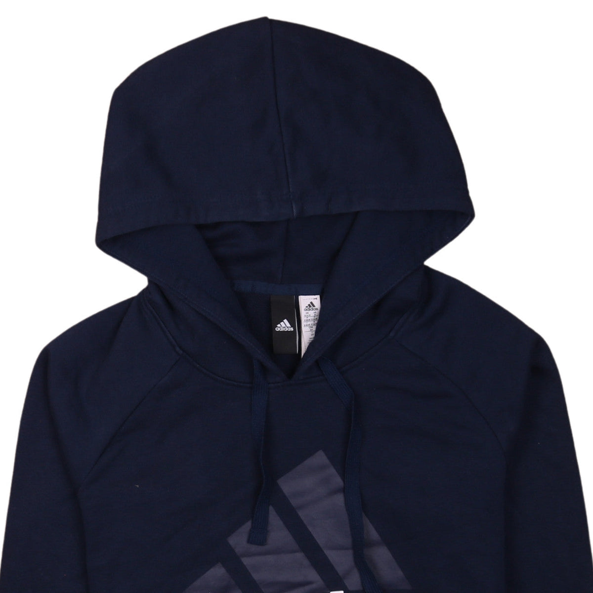 Adidas Womens Navy Blue Pullover Hoodie S Logo Print Sportswear