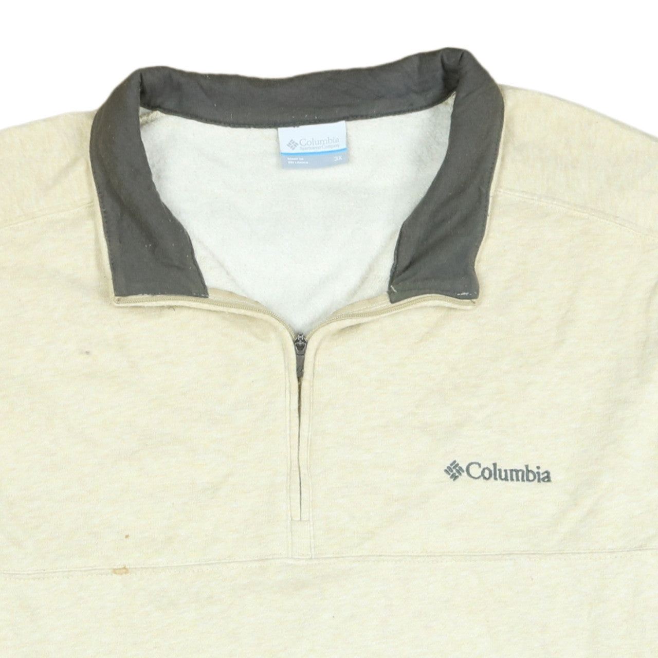 Columbia Men's Beige 3XL Quarter Zip Fleece Sweatshirt