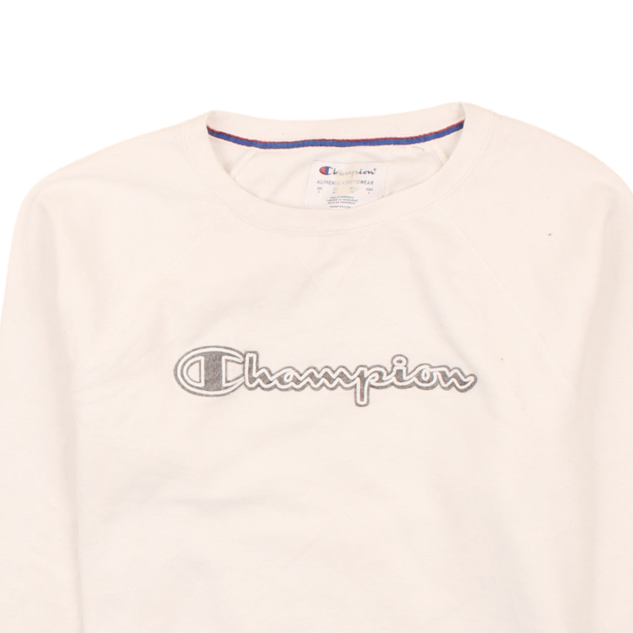 Champion Men's White Crew Neck Pullover Sweatshirt Size S