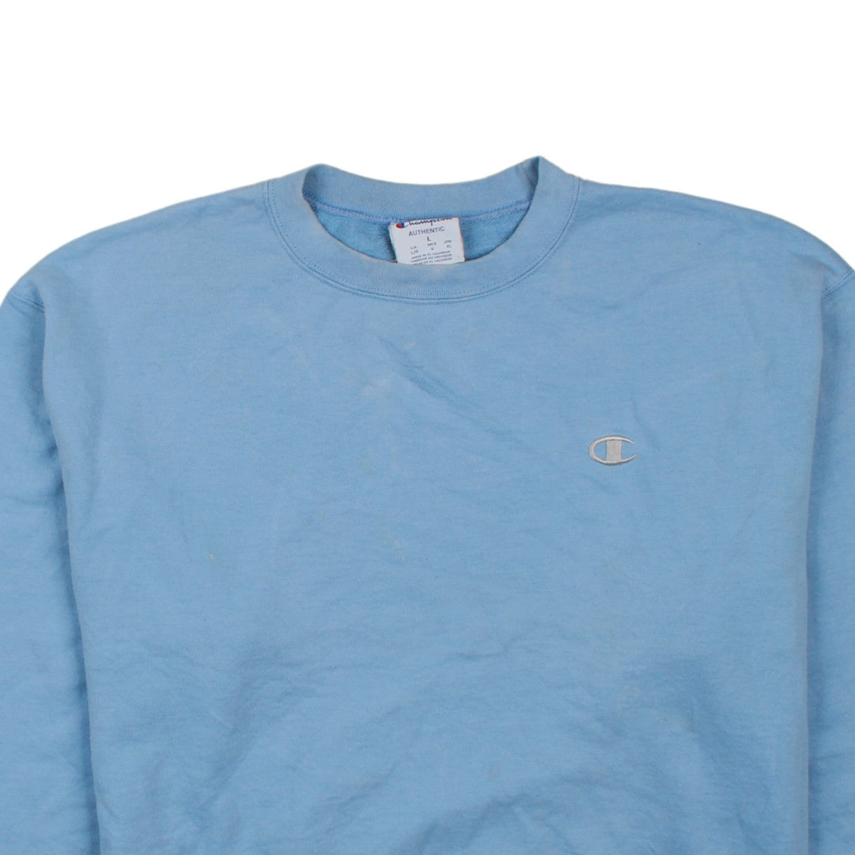 Champion Men's Blue Crew Neck Pullover Sweatshirt Size L