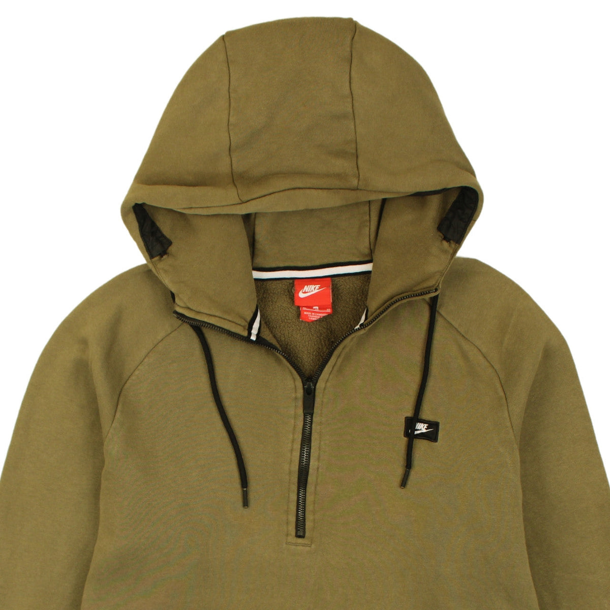 Nike Men’s Green 1/2 Zip Hoodie L Regular Fleece Pullover