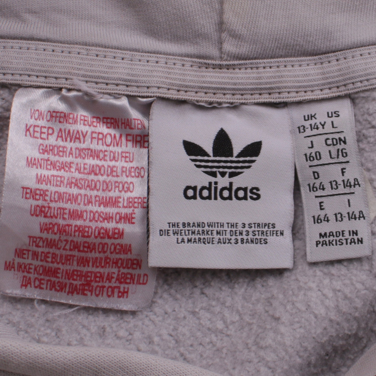 Adidas Boys Black & Grey Pullover Hoodie 13-14 Years Colourblock Logo