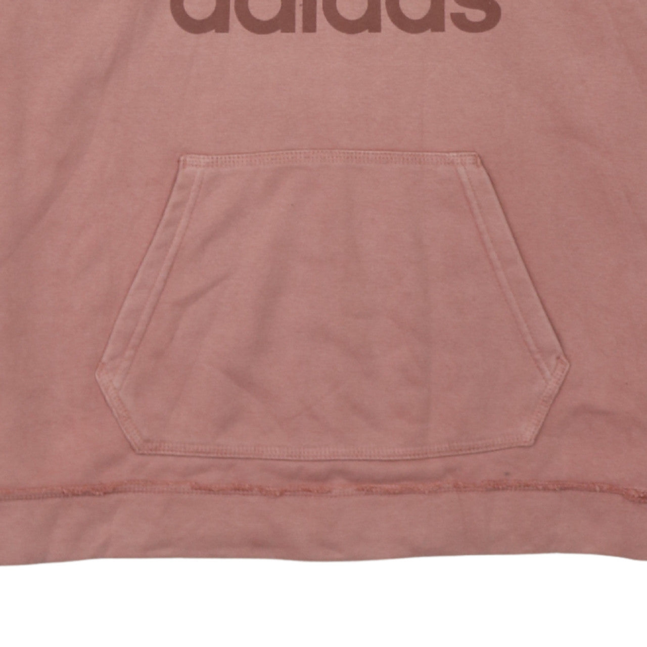 Adidas Womens Pink Hooded Pullover Hoodie Size 10 Cotton Logo Print