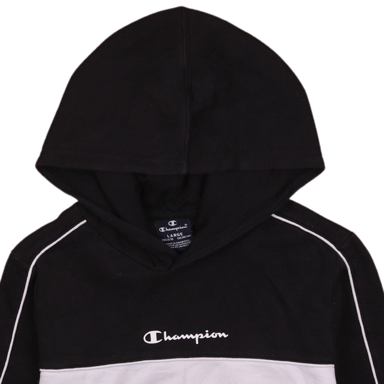 Champion Boys Black Colourblock Pullover Hoodie Size 11-12 Years