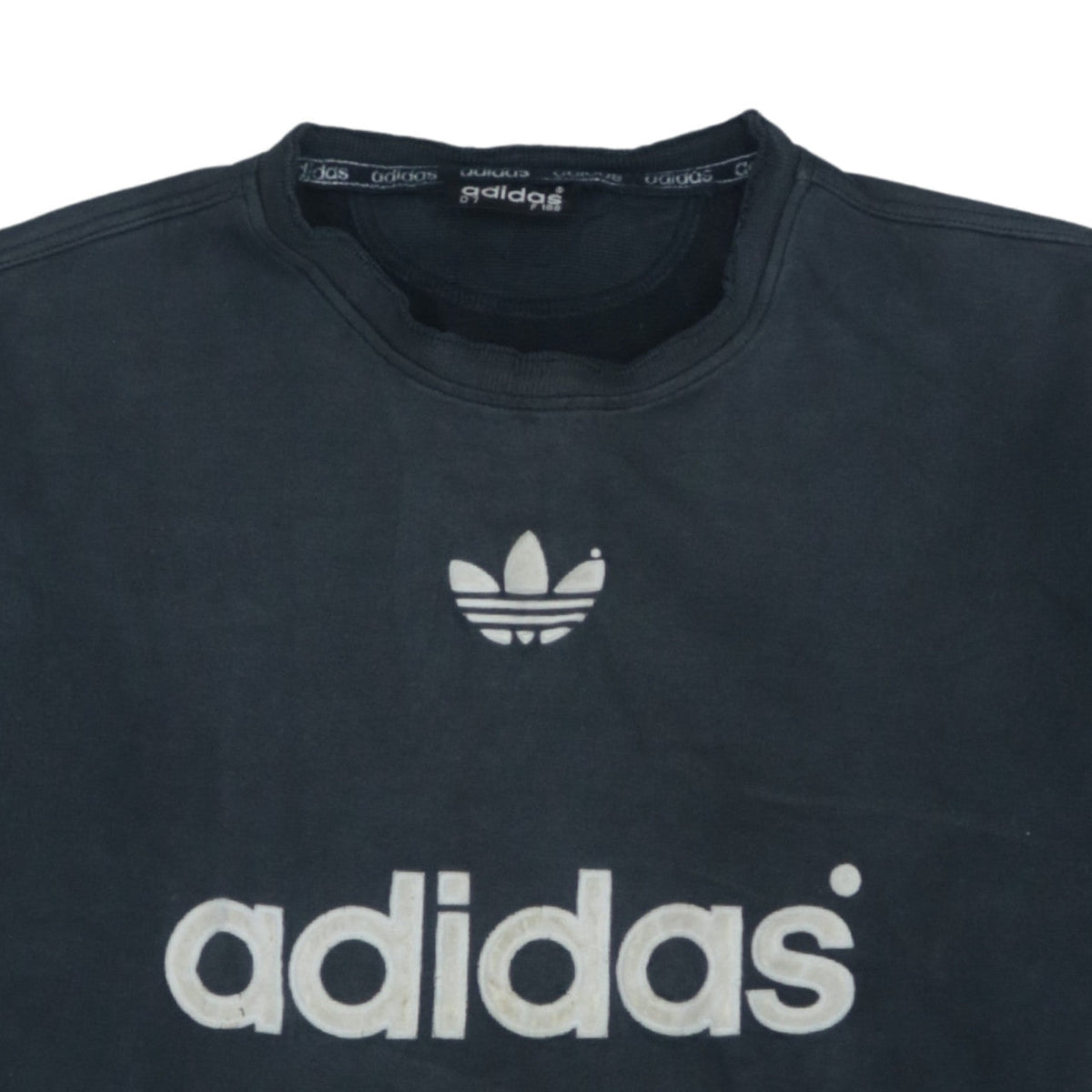 Adidas Men's Black 3/4 Sleeve Crew Neck Vintage Logo Sweatshirt L