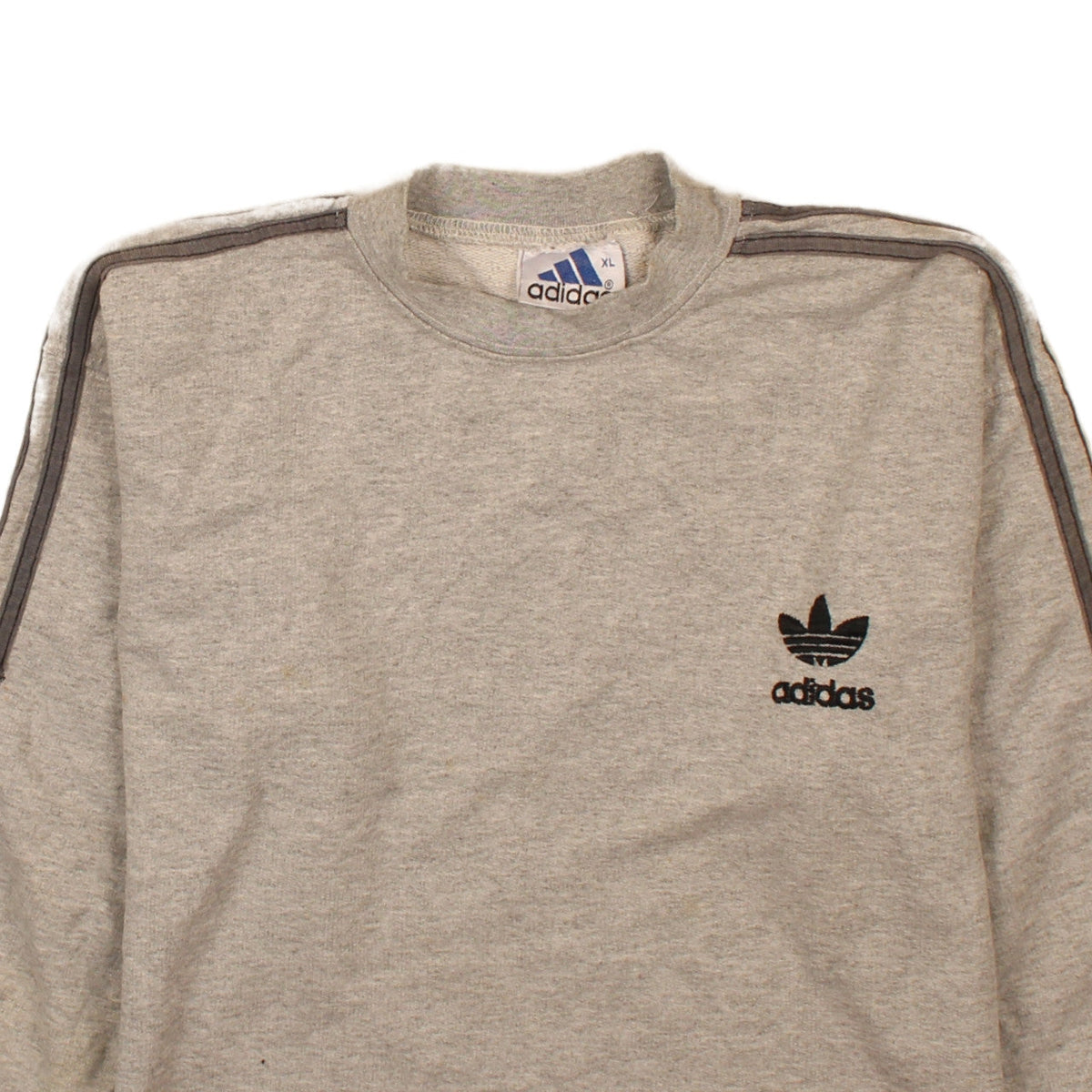 Adidas Mens Grey XL Retro Trefoil Logo Crew Neck Sweatshirt