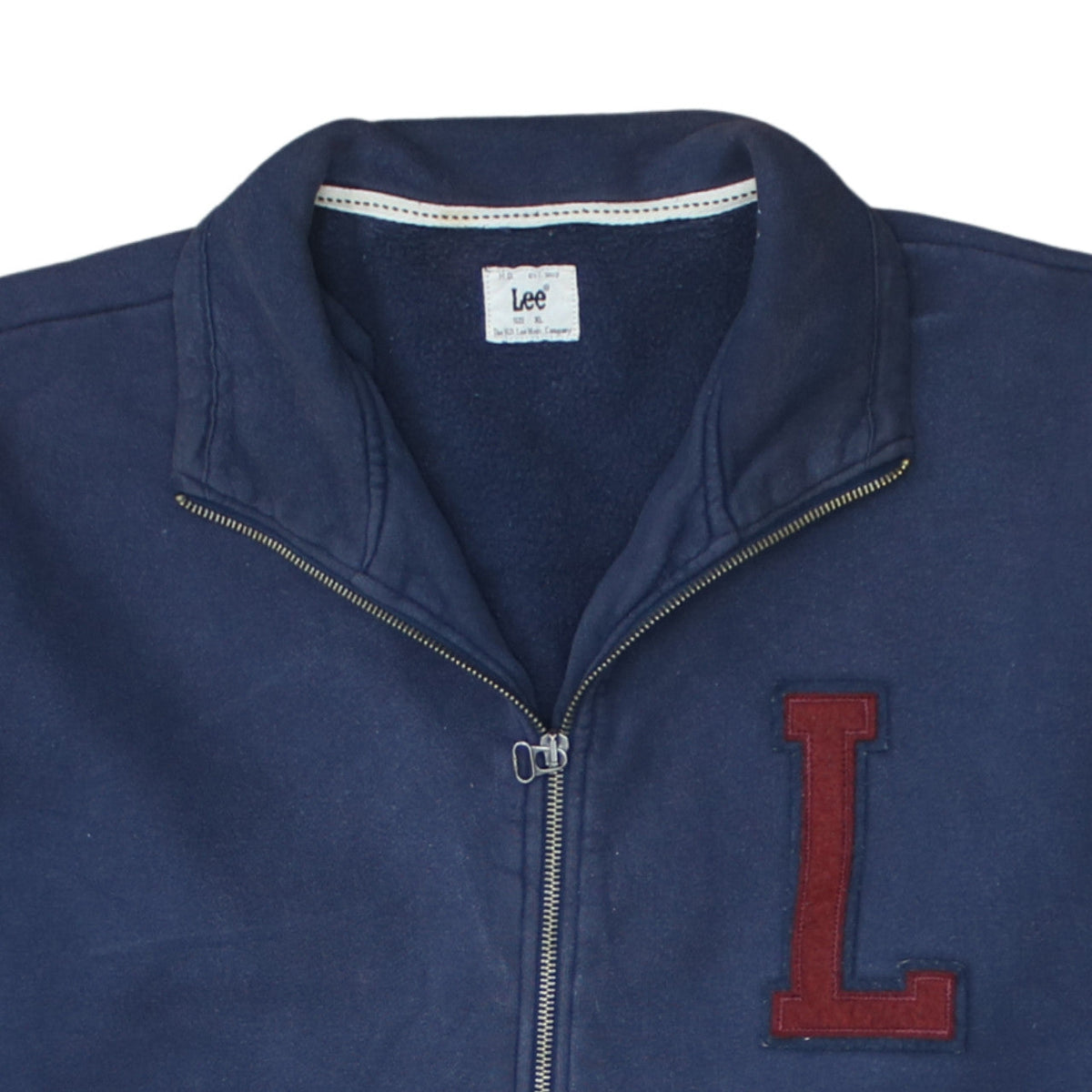 Lee Men Blue XL Full Zip Cotton College Sweatshirt