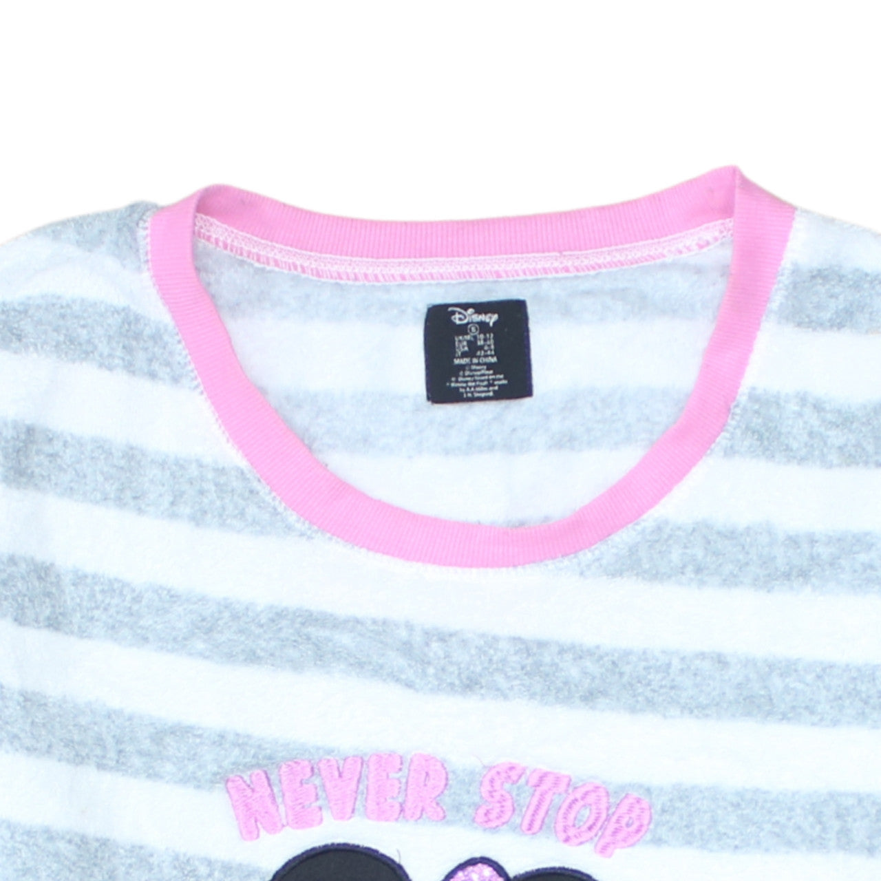 Disney Women's Grey Minnie Mouse Fleece Nightshirt Size 10-12