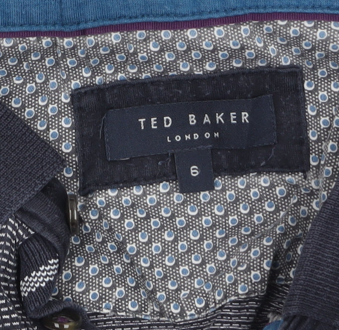Ted Baker London Men's Grey Cotton Polo Shirt Size 6 3XL Classic Fit