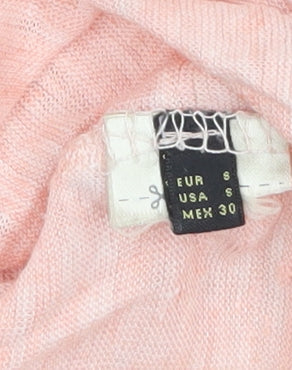 Massimo Dutti Womens Pink Linen Long Sleeve Blouse Size 8