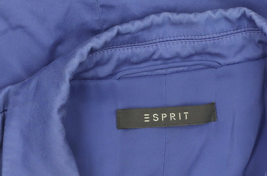 Esprit Women's Blue Single-Breasted Blazer Size 12 Tailored Jacket
