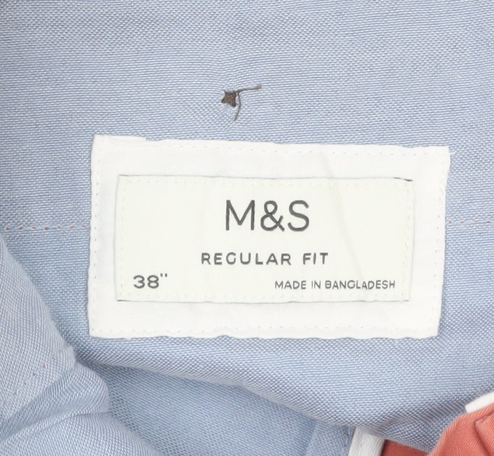 Marks and Spencer Men’s Pink Chino Trousers 38in Waist Regular Fit