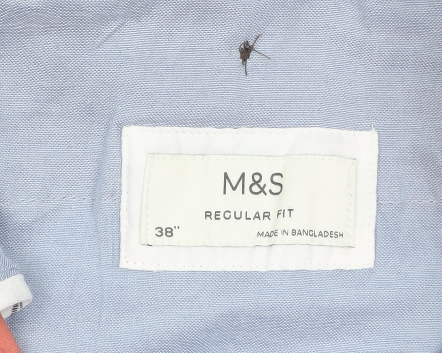 Marks & Spencer Men's Pink Regular Fit Chino Trousers Size 38