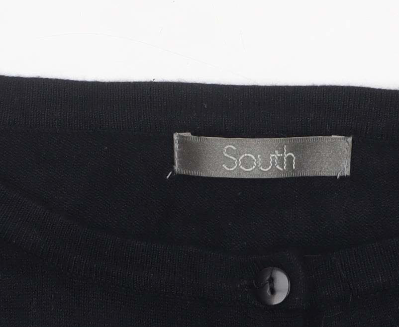 South Women's Black Size 14 Crew Neck Button Cardigan