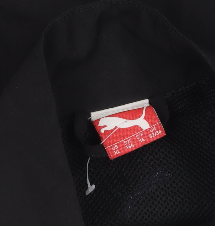 Puma Men's Black Stand-Up Collar Full Zip Track Jacket Size 164