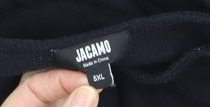 Jacamo Men’s Black 5XL Long Sleeve Cotton Blend Casual Top