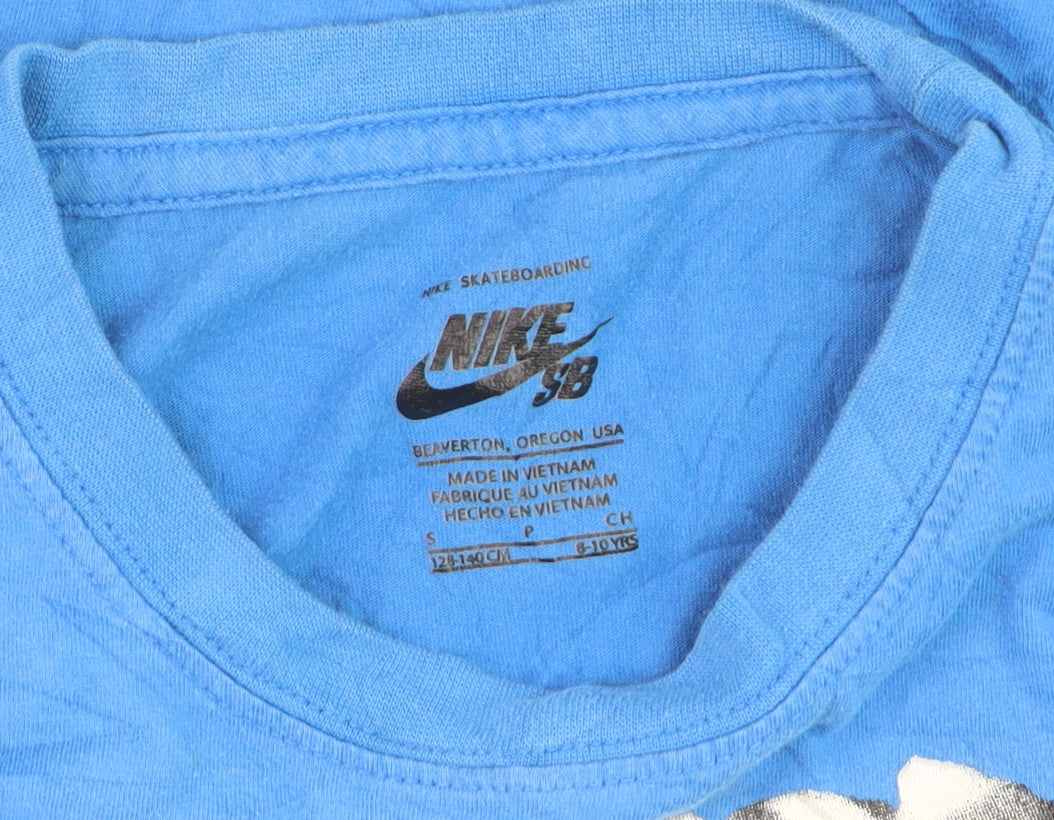 Nike SB Boys Blue Graphic Skateboarding T-Shirt Size 8-10 Years