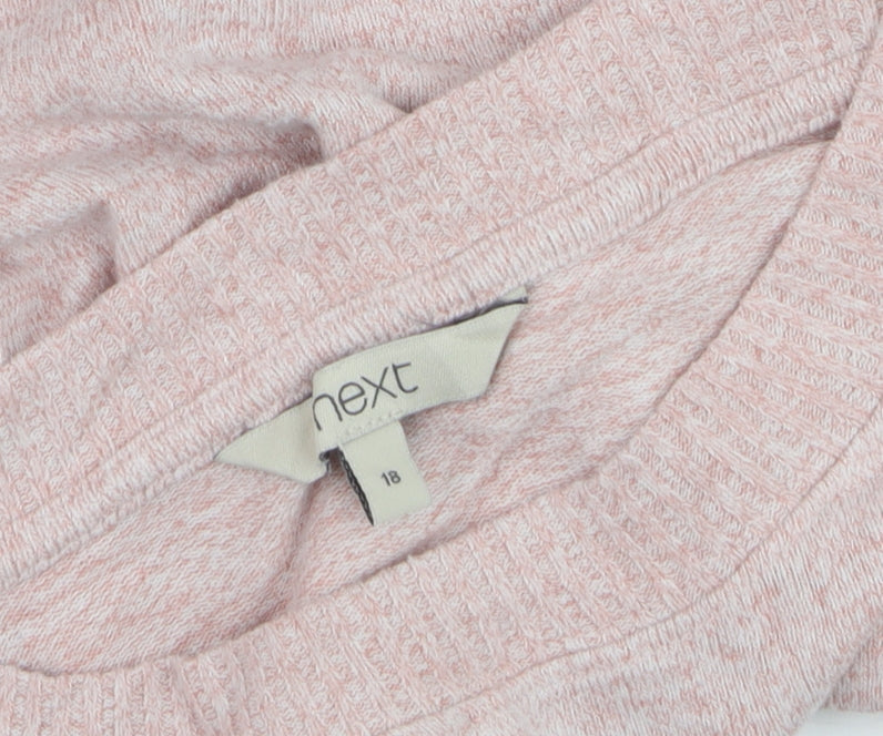 Next Women Pink Crew Neck Long Sleeve Pullover Jumper Size 18