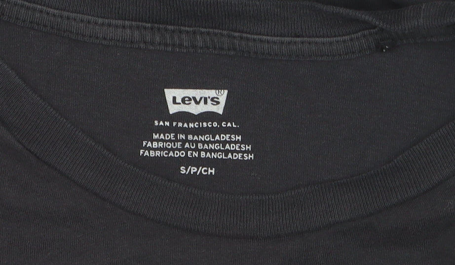 Levi's Boys Black Graphic Logo T-Shirt Size S Short Sleeve Cotton