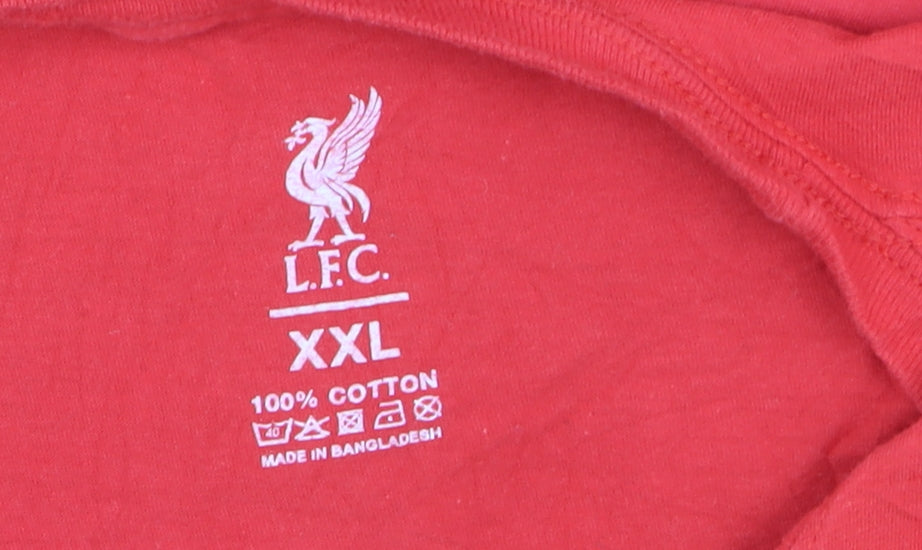LFC Men's Red Champions of Europe 2XL Graphic Cotton T-Shirt