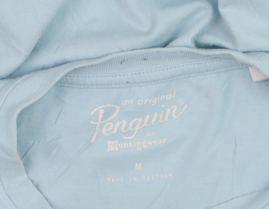 Original Penguin Mens Blue Crew Neck Short Sleeve T-Shirt Size M