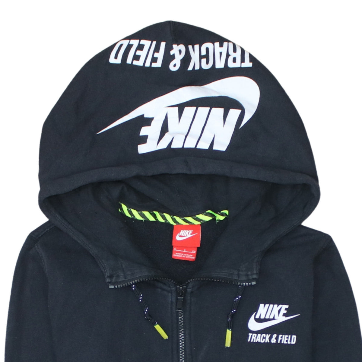 Nike Women's Black Full Zip Hoodie Small Track & Field Logo