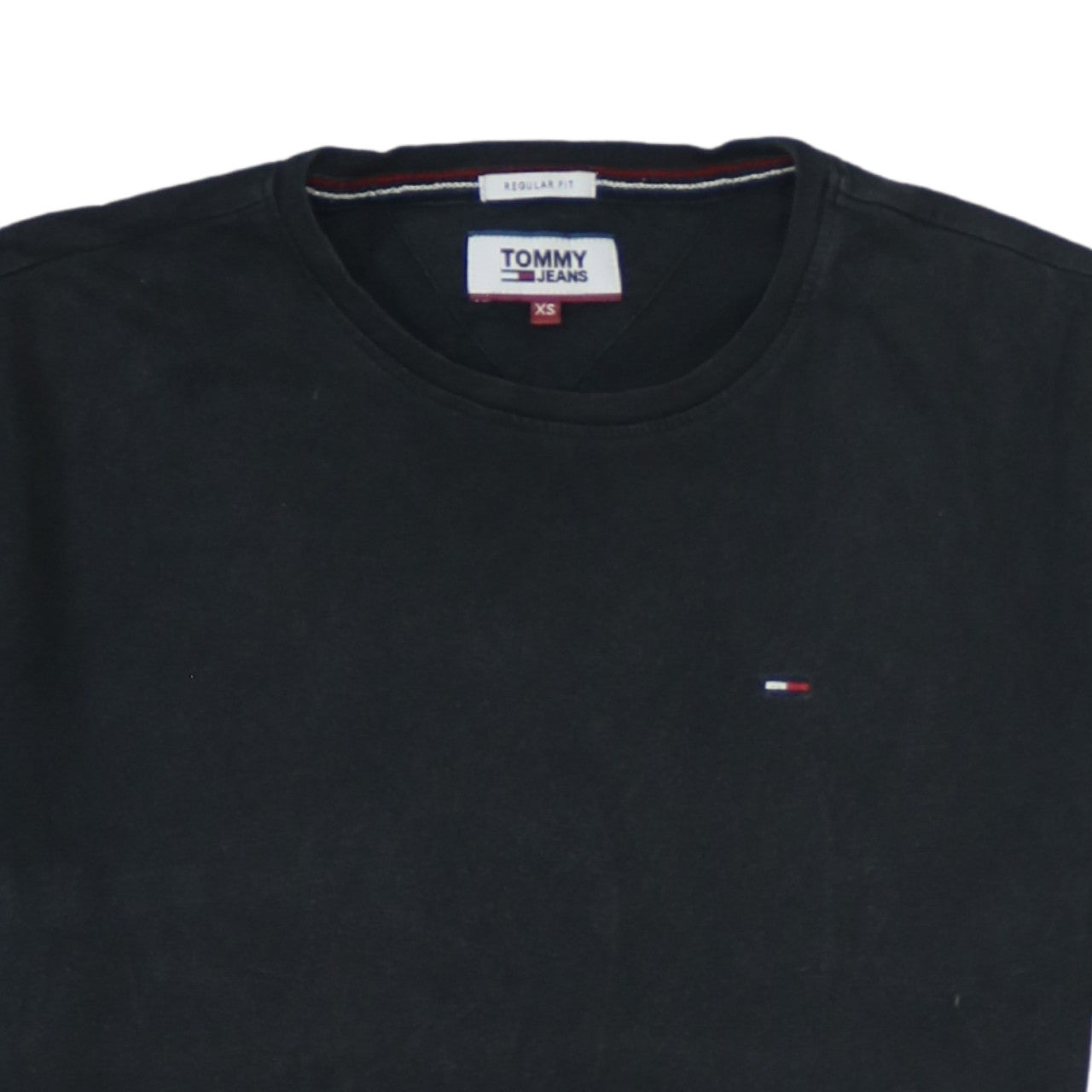 Tommy Jeans Men's Black XS Regular Fit Cotton Crew Neck T-Shirt